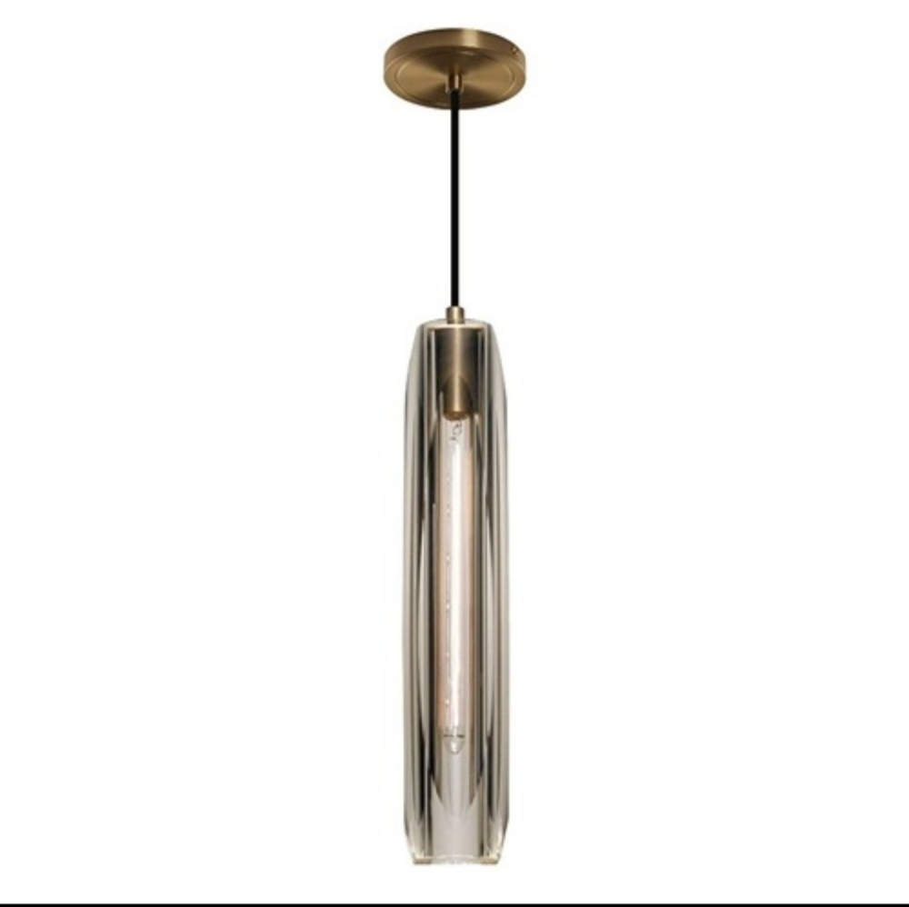 KCO Gray Crystal Tube Pendant Light
